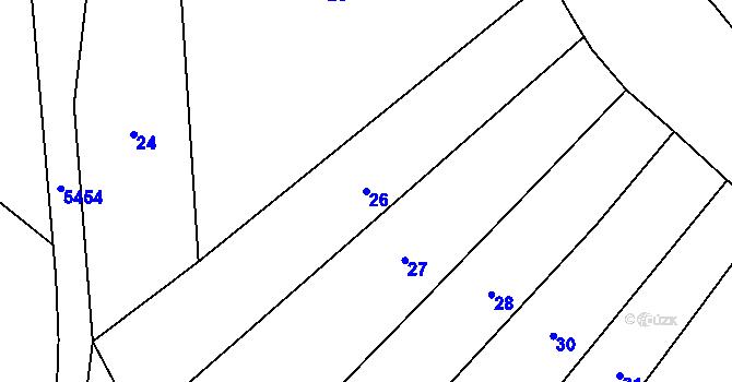 Parcela st. 26 v KÚ Polešovice, Katastrální mapa