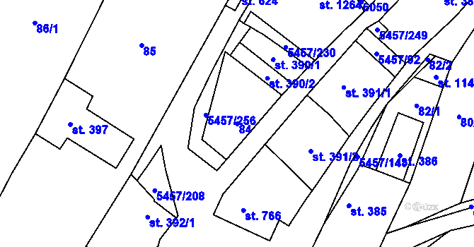 Parcela st. 84 v KÚ Polešovice, Katastrální mapa