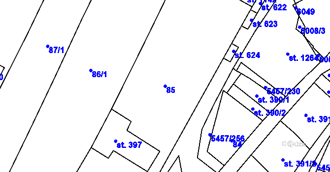 Parcela st. 85 v KÚ Polešovice, Katastrální mapa