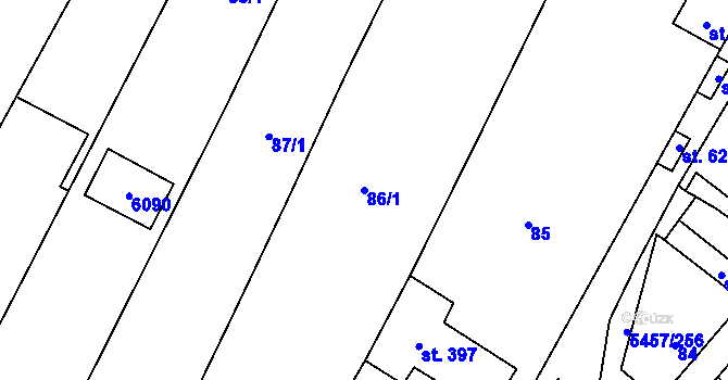 Parcela st. 86/1 v KÚ Polešovice, Katastrální mapa