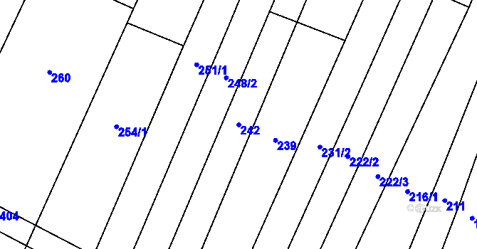 Parcela st. 242 v KÚ Polešovice, Katastrální mapa