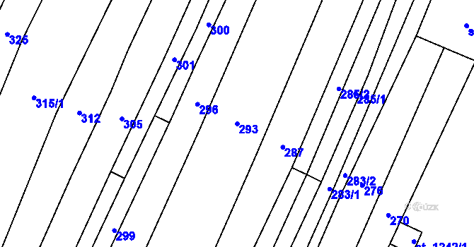 Parcela st. 293 v KÚ Polešovice, Katastrální mapa