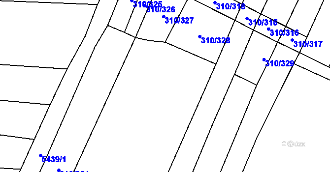 Parcela st. 310/3 v KÚ Polešovice, Katastrální mapa