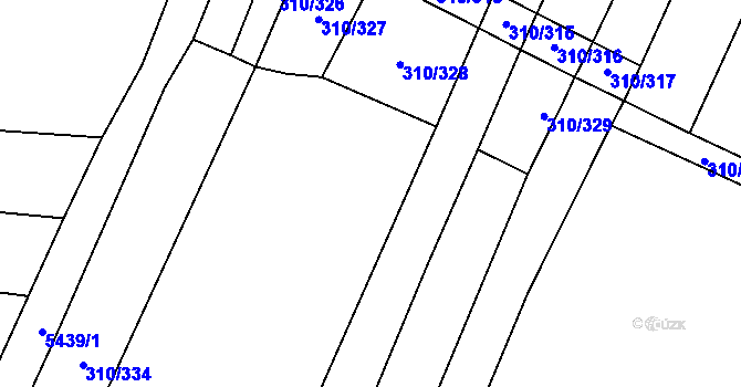 Parcela st. 310/5 v KÚ Polešovice, Katastrální mapa