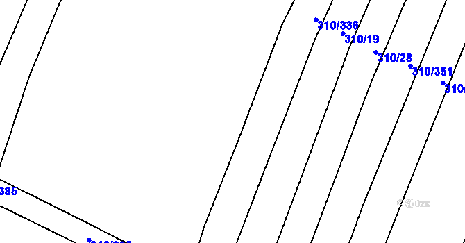 Parcela st. 310/105 v KÚ Polešovice, Katastrální mapa