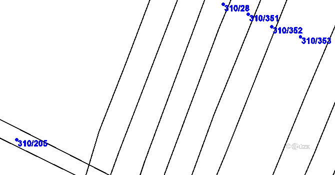 Parcela st. 310/109 v KÚ Polešovice, Katastrální mapa