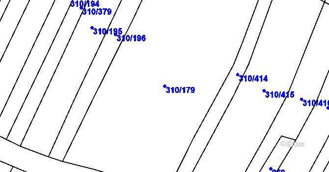 Parcela st. 310/179 v KÚ Polešovice, Katastrální mapa
