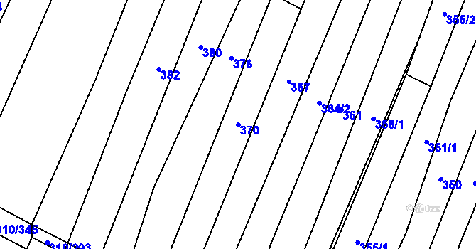 Parcela st. 370 v KÚ Polešovice, Katastrální mapa