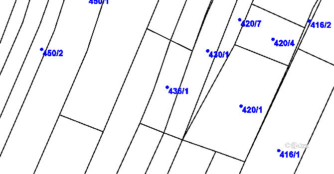 Parcela st. 436/1 v KÚ Polešovice, Katastrální mapa