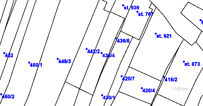 Parcela st. 436/4 v KÚ Polešovice, Katastrální mapa