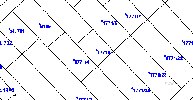Parcela st. 1771/5 v KÚ Polešovice, Katastrální mapa