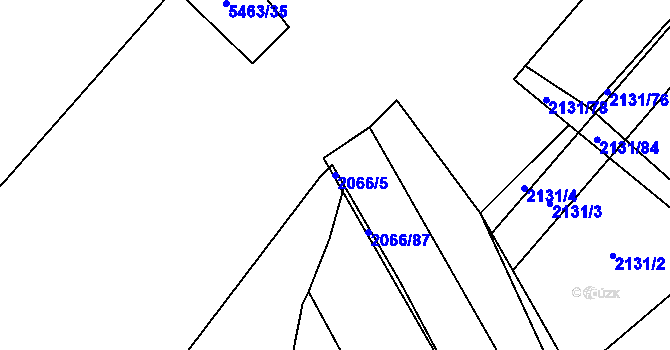 Parcela st. 2066/5 v KÚ Polešovice, Katastrální mapa