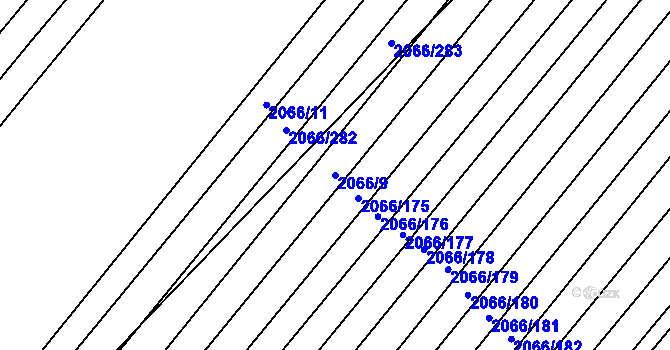 Parcela st. 2066/9 v KÚ Polešovice, Katastrální mapa