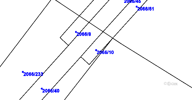 Parcela st. 2066/10 v KÚ Polešovice, Katastrální mapa