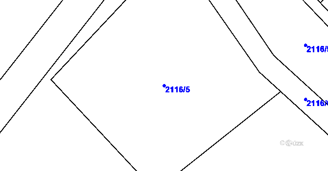 Parcela st. 2116/5 v KÚ Polešovice, Katastrální mapa