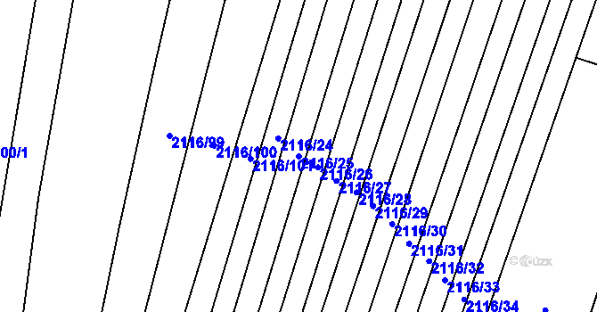 Parcela st. 2116/25 v KÚ Polešovice, Katastrální mapa
