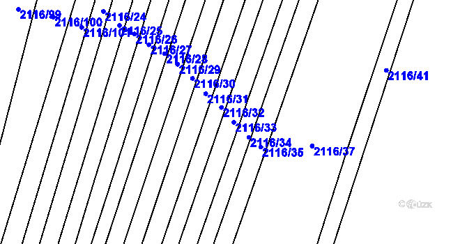 Parcela st. 2116/33 v KÚ Polešovice, Katastrální mapa