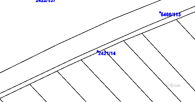Parcela st. 2421/14 v KÚ Polešovice, Katastrální mapa