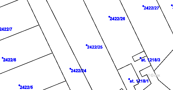 Parcela st. 2422/25 v KÚ Polešovice, Katastrální mapa