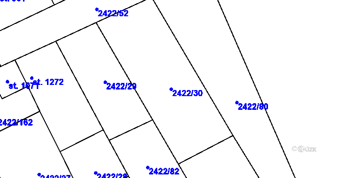 Parcela st. 2422/30 v KÚ Polešovice, Katastrální mapa