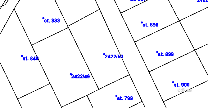 Parcela st. 2422/50 v KÚ Polešovice, Katastrální mapa