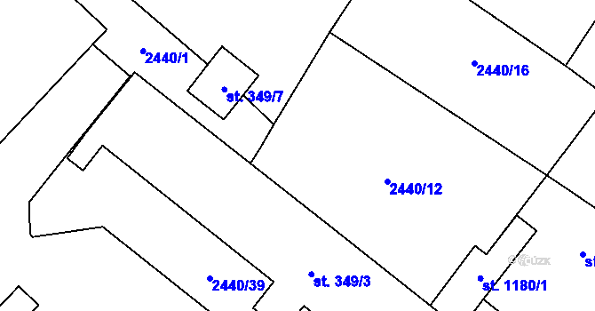 Parcela st. 2440/30 v KÚ Polešovice, Katastrální mapa
