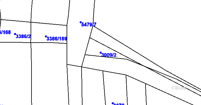 Parcela st. 3009/2 v KÚ Polešovice, Katastrální mapa
