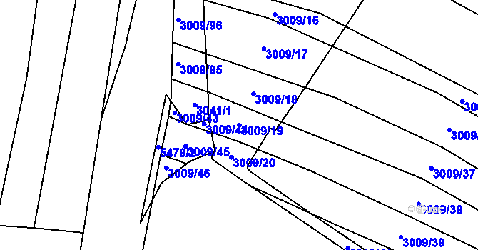 Parcela st. 3009/19 v KÚ Polešovice, Katastrální mapa