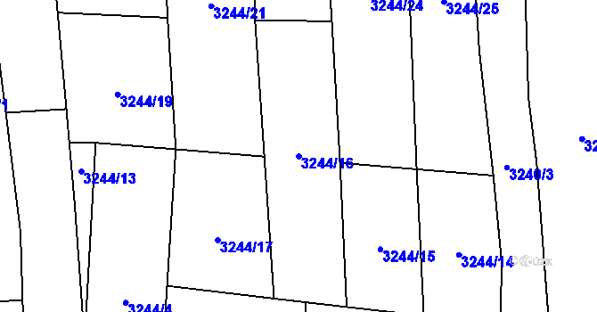 Parcela st. 3244/16 v KÚ Polešovice, Katastrální mapa