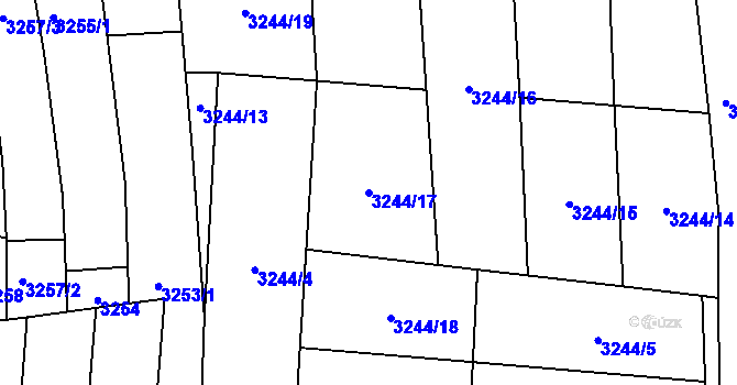 Parcela st. 3244/17 v KÚ Polešovice, Katastrální mapa