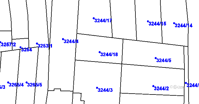 Parcela st. 3244/18 v KÚ Polešovice, Katastrální mapa