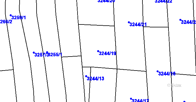 Parcela st. 3244/19 v KÚ Polešovice, Katastrální mapa