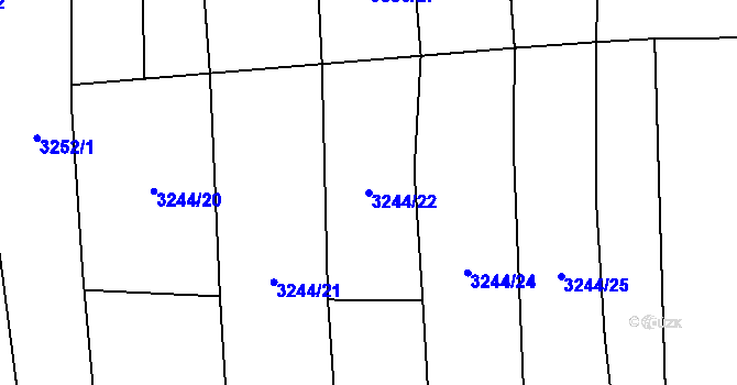 Parcela st. 3244/22 v KÚ Polešovice, Katastrální mapa