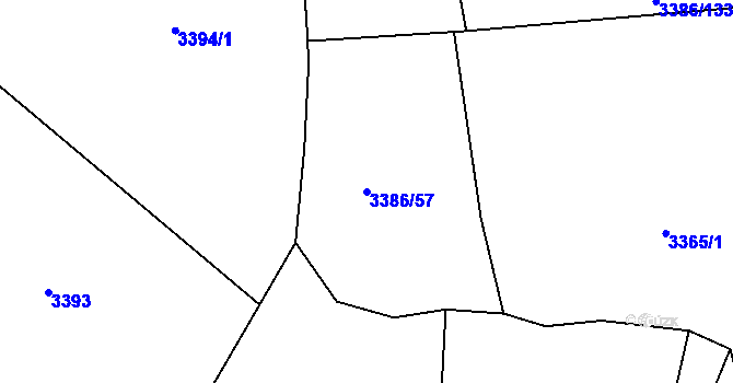 Parcela st. 3386/57 v KÚ Polešovice, Katastrální mapa