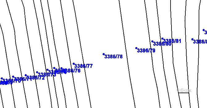 Parcela st. 3386/78 v KÚ Polešovice, Katastrální mapa