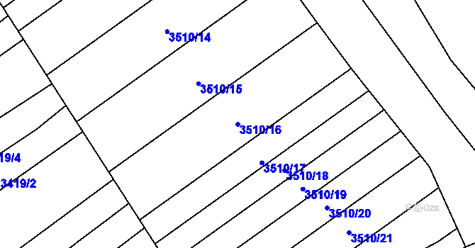 Parcela st. 3510/16 v KÚ Polešovice, Katastrální mapa