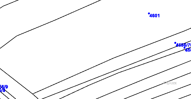 Parcela st. 4586/2 v KÚ Polešovice, Katastrální mapa