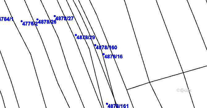 Parcela st. 4878/16 v KÚ Polešovice, Katastrální mapa