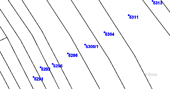 Parcela st. 5300/1 v KÚ Polešovice, Katastrální mapa