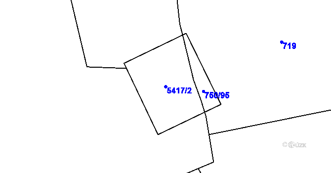 Parcela st. 5417/2 v KÚ Polešovice, Katastrální mapa