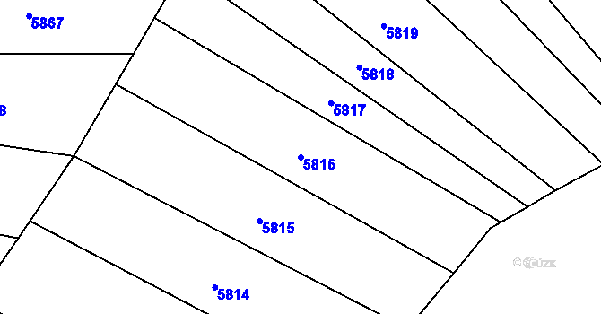 Parcela st. 5816 v KÚ Polešovice, Katastrální mapa
