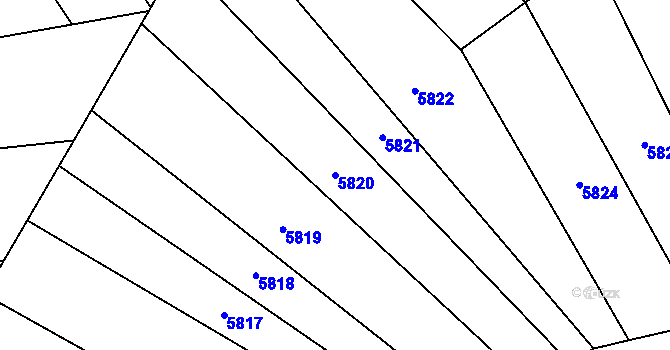 Parcela st. 5820 v KÚ Polešovice, Katastrální mapa