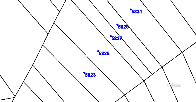 Parcela st. 5826 v KÚ Polešovice, Katastrální mapa