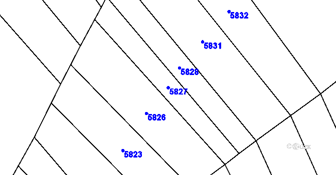 Parcela st. 5827 v KÚ Polešovice, Katastrální mapa
