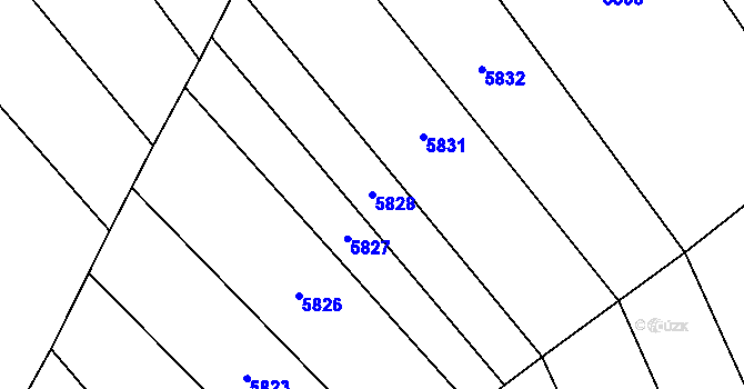 Parcela st. 5828 v KÚ Polešovice, Katastrální mapa
