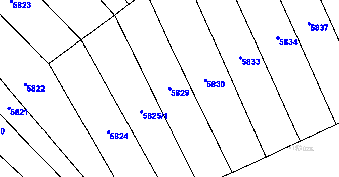 Parcela st. 5829 v KÚ Polešovice, Katastrální mapa