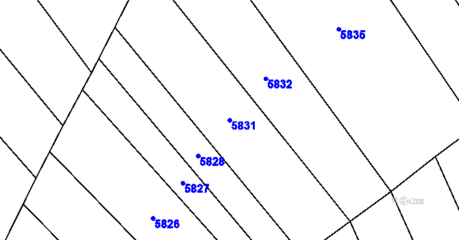 Parcela st. 5831 v KÚ Polešovice, Katastrální mapa