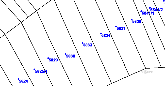 Parcela st. 5833 v KÚ Polešovice, Katastrální mapa