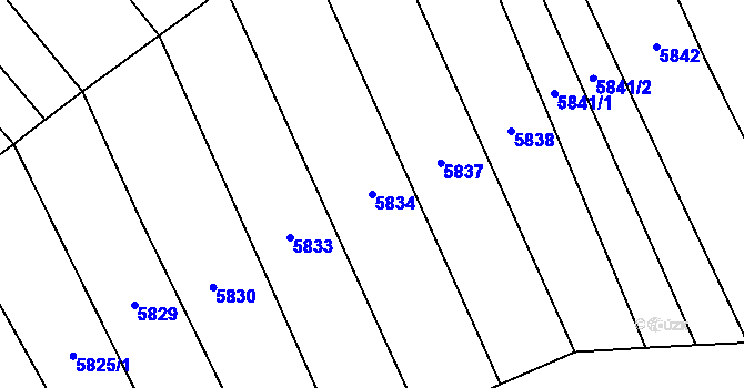 Parcela st. 5834 v KÚ Polešovice, Katastrální mapa