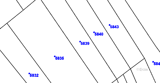 Parcela st. 5839 v KÚ Polešovice, Katastrální mapa